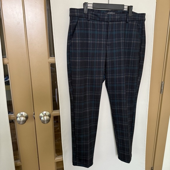 Liverpool Womens 14/32 Plaid Skinny Dress Pants Slacks Trousers - Picture 1 of 8
